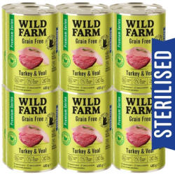  Wild Farm WILD FARM Premium Grain Free Turkey and Veal 12x400g - gabonamentes eledel sterilizált macskáknak
