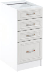 Tempo Alsószekrény D40S4 Fiókokkal, Fehér/Sosna Andersen, Sicilia