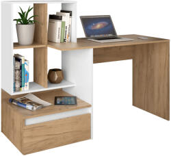 TEMPO KONDELA Számítógépasztal, Artisan Tölgy/Fehér, Nereo New - fizz