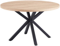 TEMPO KONDELA ÉtKerekezőasztal, Sonoma Tölgy/FeKerekete, Átmérő 120 cm, Medor