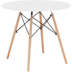 TEMPO KONDELA ÉtKerekezőasztal, Fehér/BüKerekKerek, Átmérő 80 cm, Gamin 2 New 80