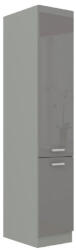 Tempo Magas Kétajtós Szekrény, Szürke Magasfényű/Szürke, Prado 40 DK-210