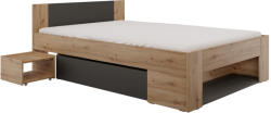 TEMPO KONDELA Ágy Tárhellyel, 140x200, Artisan Tölgy/Antracit, Unis - fizz