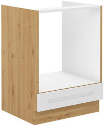 Tempo Alsó Szekrény Beépített Tűzhelyhez, Fehér/Artisan Tölgy, Lula 60 D Gaz BB