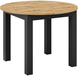 TEMPO KONDELA Kerekihúzható ÉtKerekezőasztal, Artisan Tölgy/FeKerekete, 103-142x76 cm, Harry