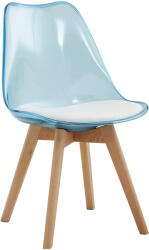 TEMPO KONDELA Szék, Átlátszó Kék, Akril/Ekobőr/Bükk, Bali 2 New - fizz