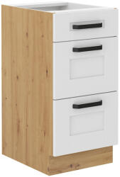 Tempo Alsó Szekrény, Fehér/Artisan Tölgy, Lula 40 D 3S BB