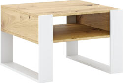 TEMPO KONDELA Dohányzóasztal, Artisan Tölgy/Fehér, Cara 2 - fizz