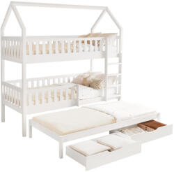 TEMPO KONDELA Montessori Emeletes Ágy Pótággyal, Fehér, Venita Typ 1 - fizz