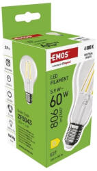 EMOS Classic LED-izzó E27 A60 5.9W (60w) 4000K LED 806lm Filament NW A++ (ZF5D43)