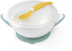 BabyOno Bol cu ventuză și lingură - alb mat (106304) Set pentru masa bebelusi
