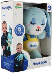 Teddies Ursuleț de pluș Iepuraș Chrupík somnoros din pluș/plastic, cu sunet/lumină, alimentat cu baterii (00800568)