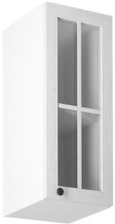 Tempo Felsőszekrény Üveggel G30S, Jobbos, Fehér/Sosna Andersen, Provance