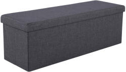 TEMPO KONDELA Összehajtható Puff, Szürke Szövet, Umina