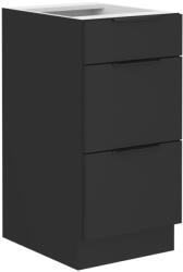 Tempo Alsó Szekrény, Fekete, Siber 40 D 3S BB