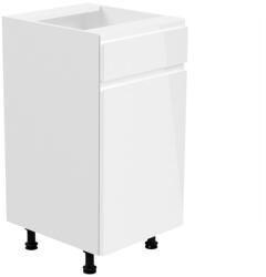 Tempo Alsószekrény, Fehér/Fehér Extra Magasfényű, Jobbos, Aurora D40S1