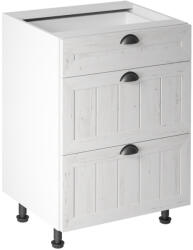 Tempo Alsószekrény Három Fiókkal D60S3, Fehér/Sosna Andersen, Provance