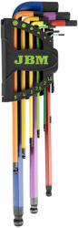 JBM 9 darabos extra hosszú imbuszkulcs készlet - színes
