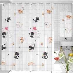RPX-DUS Zuhanyfüggöny 70g / 180x200cm - Macska-mintás (46524r)