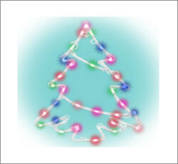  Beltéri elemes fenyőfa ablakdísz, multi színek, 35 LED (SM 53)