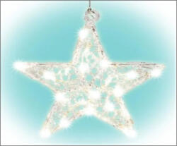  Beltéri elemes csillag ablakdísz, meleg fehér, 20 LED (SM 43)