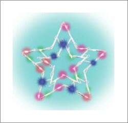  Beltéri elemes csillag ablakdísz, multi színben, 35 LED (SM 55)