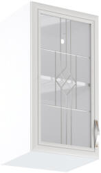 Tempo Felsőszekrény G40S Üveggel, Balos, Fehér/Sosna Andersen, Sicilia