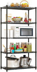 Tempo Polcállvány, 5 Polcos, Fekete, Suer Typ 2