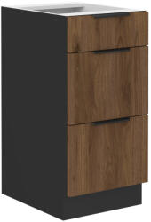 Tempo Alsó Szekrény, Okapi Dió/Fekete, Menzo 40 D 3S BB