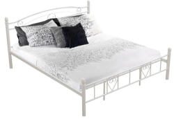 TEMPO KONDELA Ágy Fém Lemezes Ágyráccsal, 180x200, Fehér, Brita New - fizz