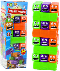 LEAN Toys Torony Játék 24 Blokkok Smileys Színes
