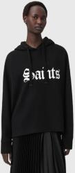 AllSaints pamut melegítőfelső SAINT fekete, nyomott mintás, kapucnis, W140JD - fekete L
