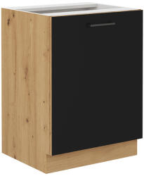 Tempo Alsó Konyhaszekrény, Matt Fekete/Artisan Tölgy, Monro 60 D 1F BB