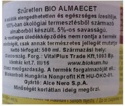 Alce Nero bio szűretlen almaecet 500ml - herbaline