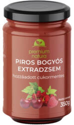 Premium Natura csökkentett energia tartalmú extra dzsem (édesítőszerekkel, vegyes piros ribizli-meggy-málna) 350g