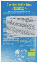 RAPUNZEL bio zöldségleveskocka (sószegény) 68g