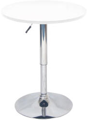 Tempo Bárasztal, Magasság Állítással, Króm/Fehér, Átmérő 60 cm, Brany 2 New - fizz