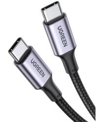 UGREEN Adatkábel Type-C-Type-C, 5A, PD Gyorstöltő, 100W, 200 cm, Cipőfűző Fekete