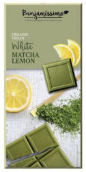 Bio Benjamin Benjamissimo bio vegán fehér csokoládé matcha tea és citrom hozzáadott cukor nélkül édesítőszerrel 60g