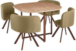 TEMPO KONDELA Étkező Szett 1+4, Világosbarna/Természetes, Bevis New