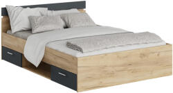 TEMPO KONDELA Ágykeret, 140x200, Tölgy Artisan/Grafit, Michigan New - fizz