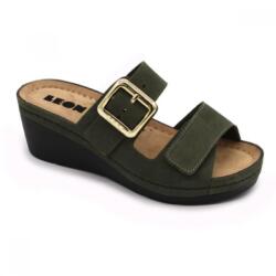 LEON 1110 LEON Comfort női bőr papucs (LEON6357-zöld40)