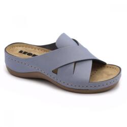 LEON 932 LEON Comfort női bőr papucs (LEON5580-kék orlando39)