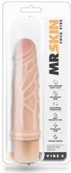 Blush Novelties Realisztikus vibrátor, Blush, Mr. Skin Cock Vibe 3, 19 cm, testszínű, erősen erezett, fokozatmentes rezgés, elemes (2xAA), bőrszerű tapintású, PVC