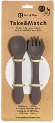 Petite&mars Szilikon evőeszközök Take&Match Bitter Cocoa 6m+