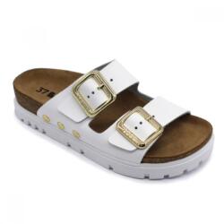 LEON 6010 LEON Comfort női bőr papucs (LEON5952-fehér bakkar37)