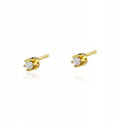 M. Jopek Arany Fülbevaló Gyémánttal Arany 585 2 X 0, 10 Ct Elegáns Gravírozás