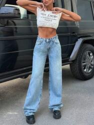 Shein ZC52111 Shein Petite Széles Szárú Farmernadrág (40) Xs