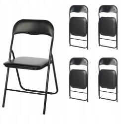 Bankietowo Összecsukható Szék Összecsukható Kerti Vendéglátó Irodai Fekete szett x4 (Krzesełko bankietowe turystyczne wędkarskie)