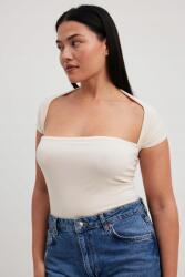 NA-KD Bézs Rövid Ujjú Felső Nyitott Hát Egyenes Na-kd L